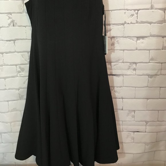 Solid Boat Neck Sleeveless Fit + Flare Dress - Picture 2 of 5